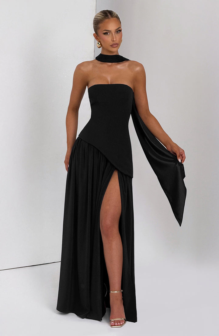 Aliyah Maxi Dress - Black - Celestia Couture