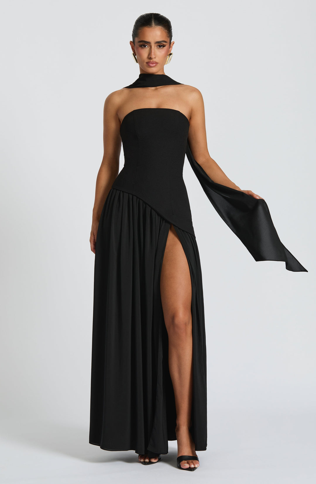 Aliyah Maxi Dress - Black - Celestia Couture