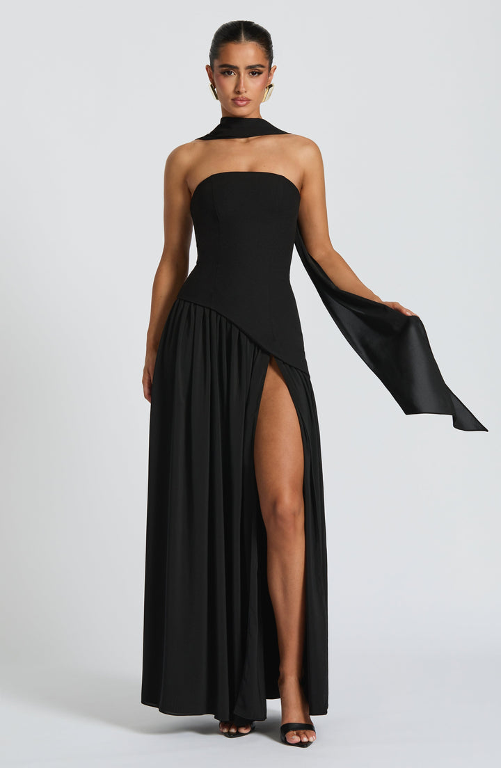 Aliyah Maxi Dress - Black - Celestia Couture