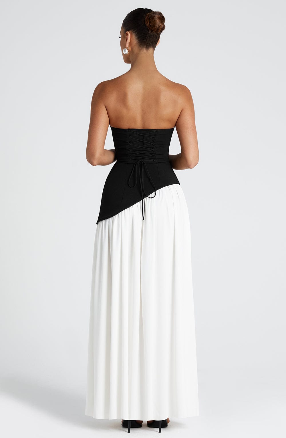Aliyah Maxi Dress - Black/White - Celestia Couture