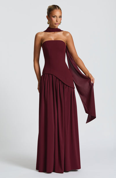 Aliyah Maxi Dress - Cherry Lacquer