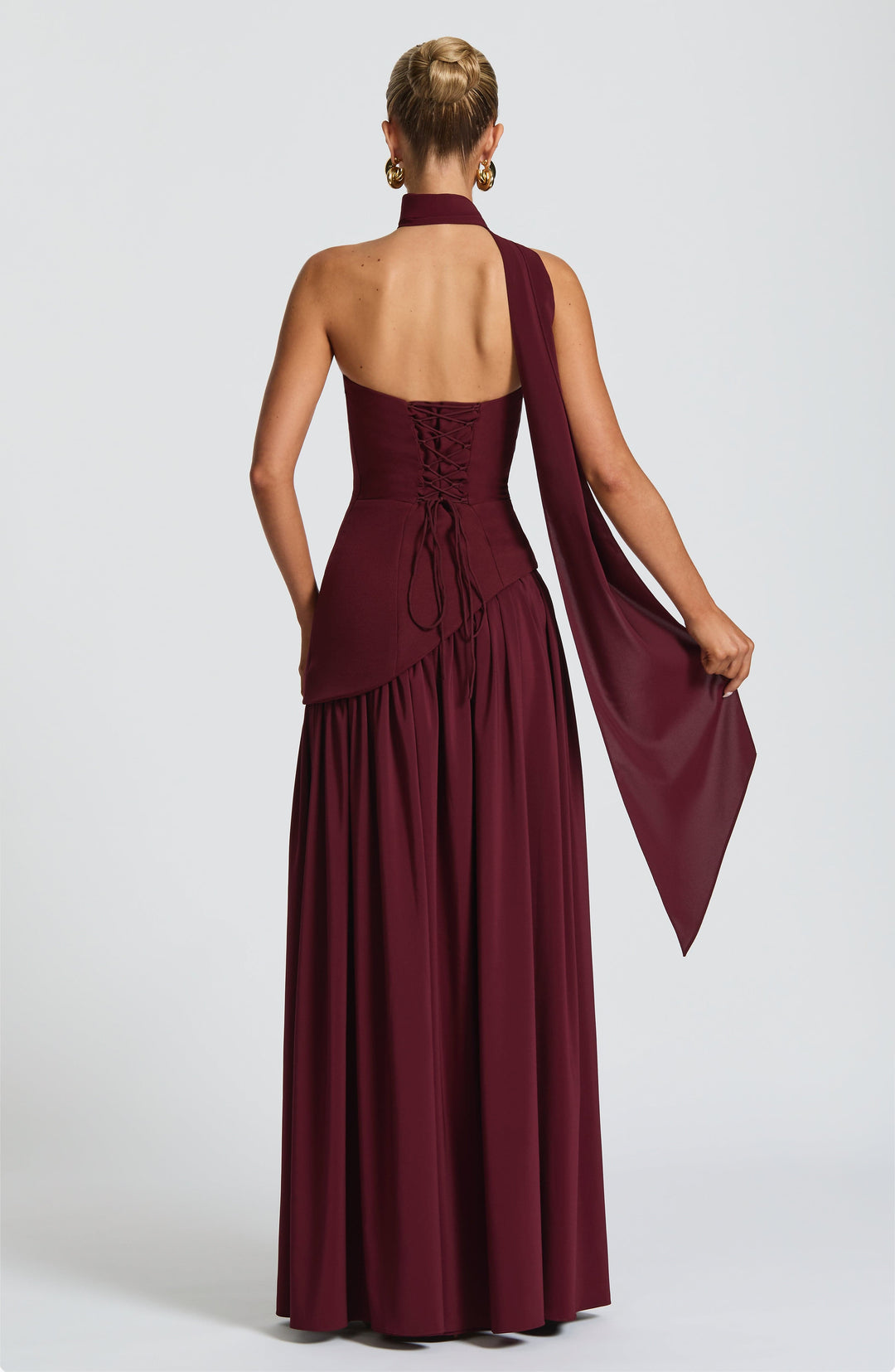 Aliyah Maxi Dress - Cherry Lacquer - Celestia Couture
