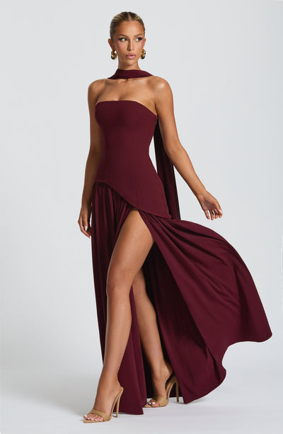 Aliyah Maxi Dress - Cherry Lacquer