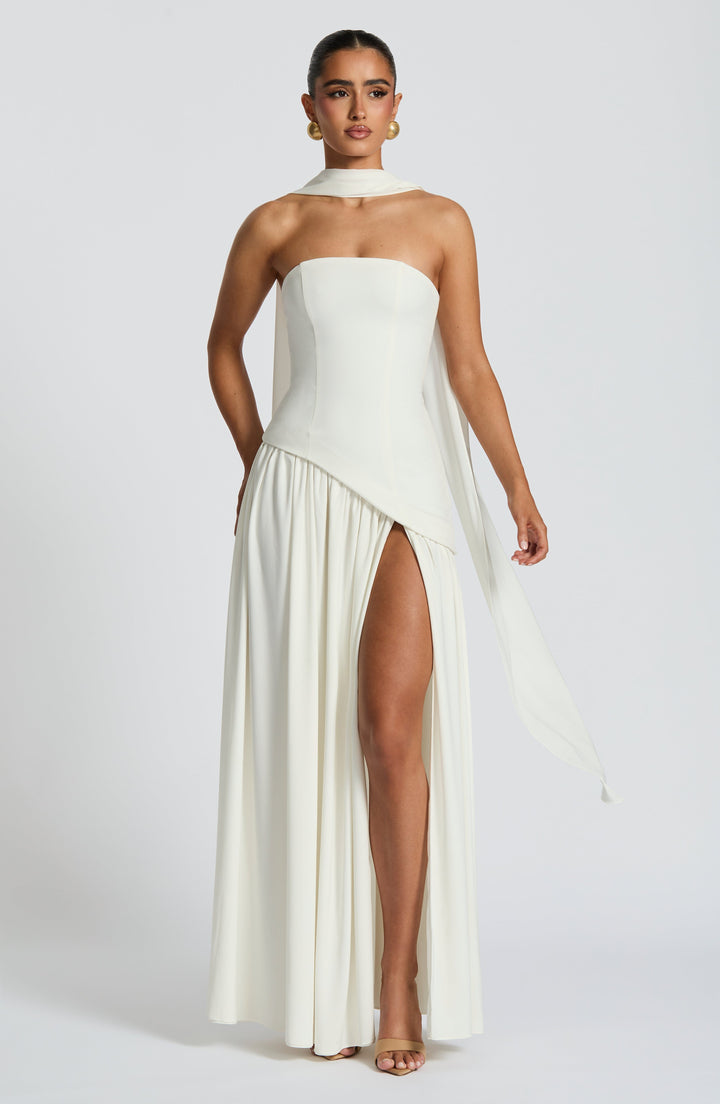 Maliyah Maxi Dress - Ivory - Celestia Couture