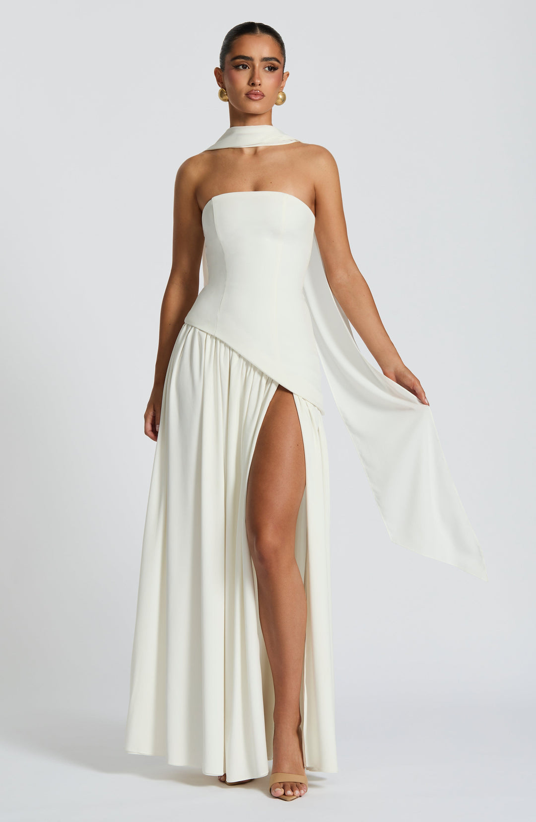 Maliyah Maxi Dress - Ivory - Celestia Couture