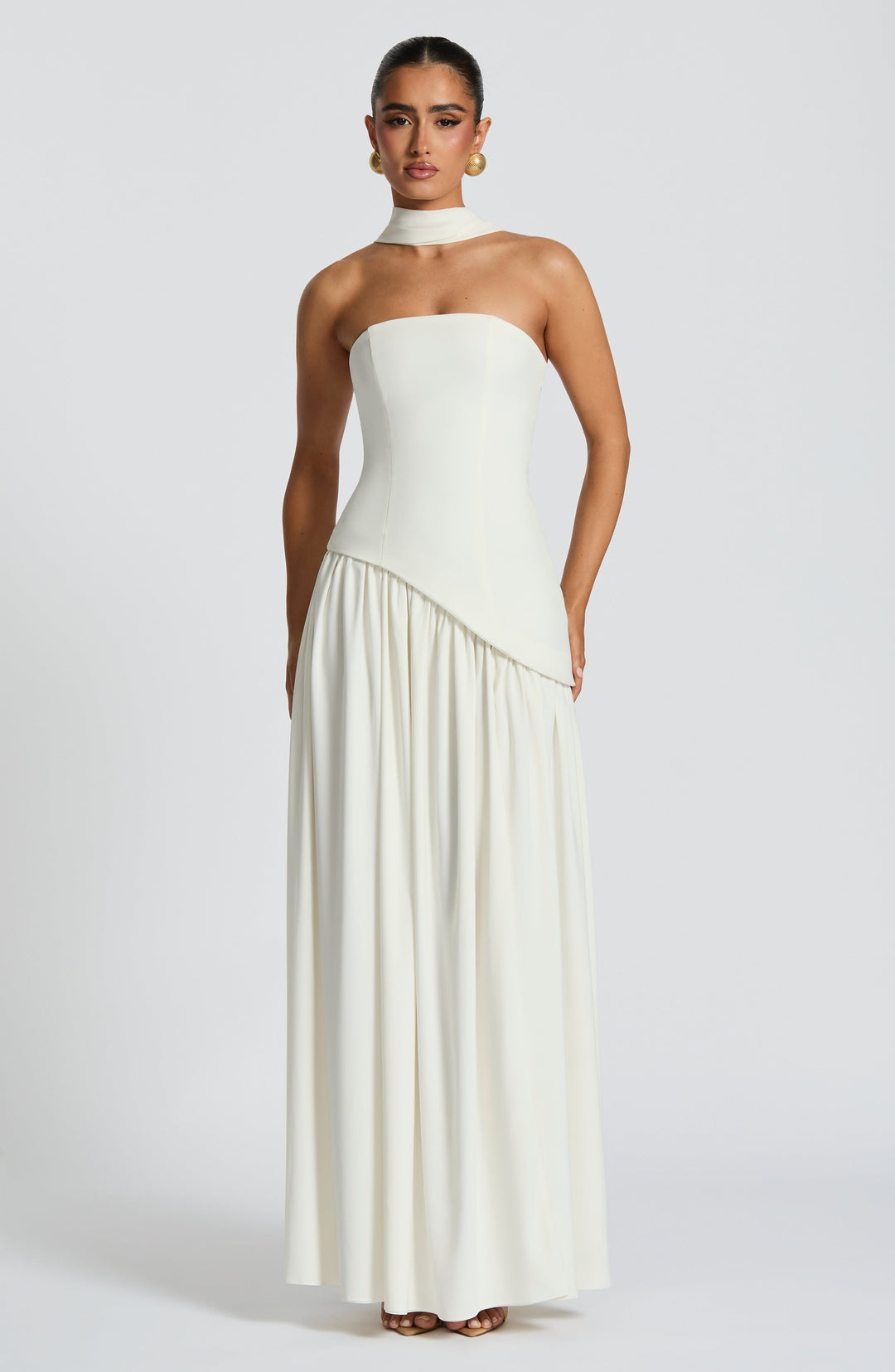 Maliyah Maxi Dress - Ivory - Celestia Couture