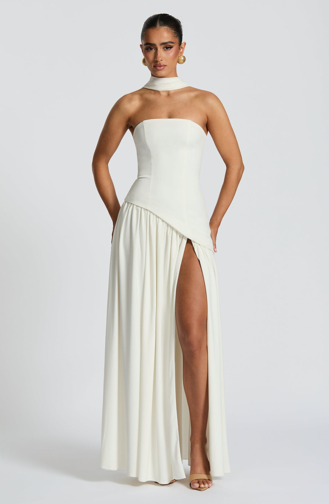 Maliyah Maxi Dress - Ivory - Celestia Couture