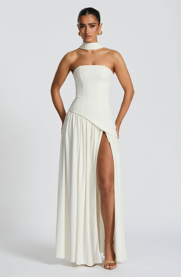 Maliyah Maxi Dress - Ivory - Celestia Couture