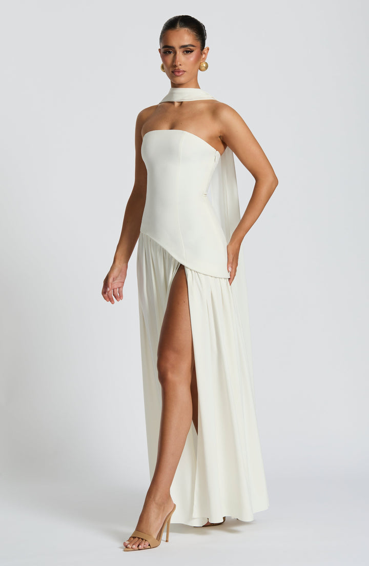 Maliyah Maxi Dress - Ivory - Celestia Couture