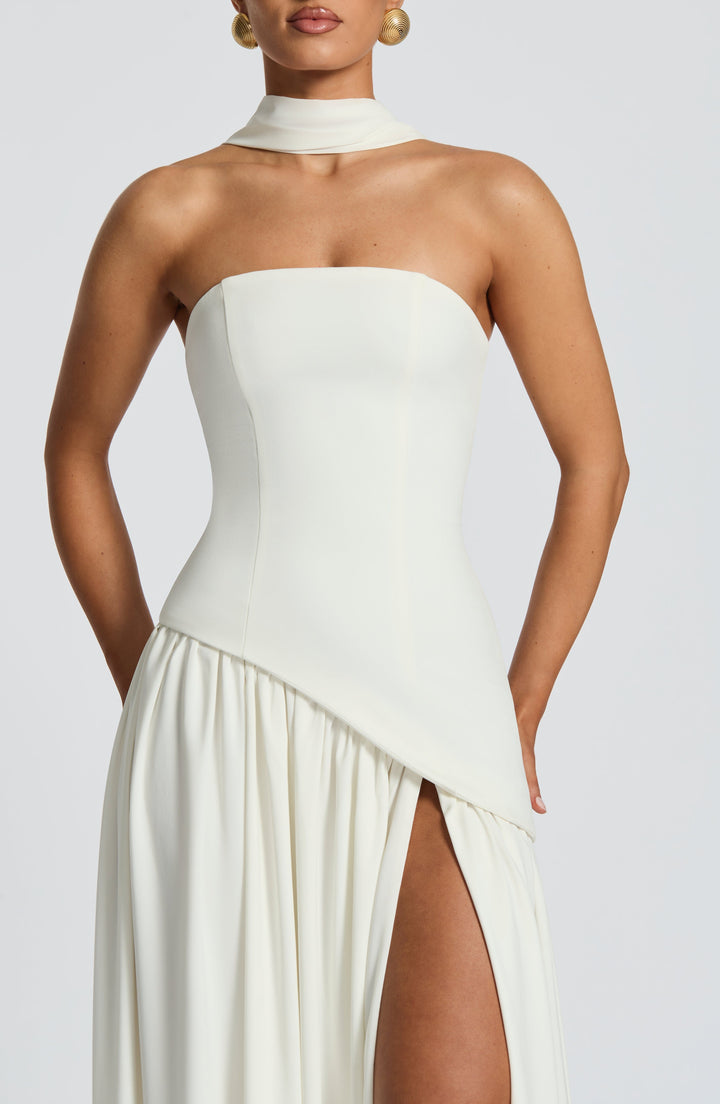 Maliyah Maxi Dress - Ivory - Celestia Couture