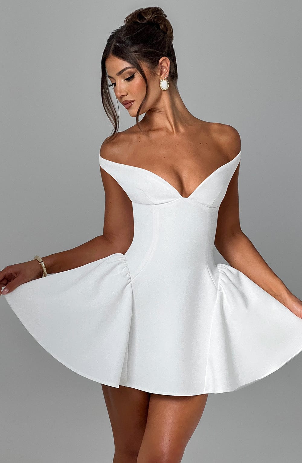 Marla Mini Dress - Ivory - Celestia Couture