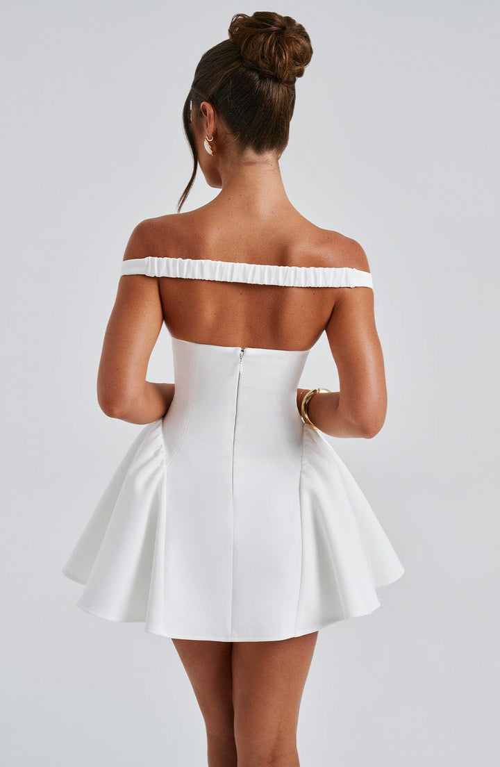Marla Mini Dress - Ivory - Celestia Couture
