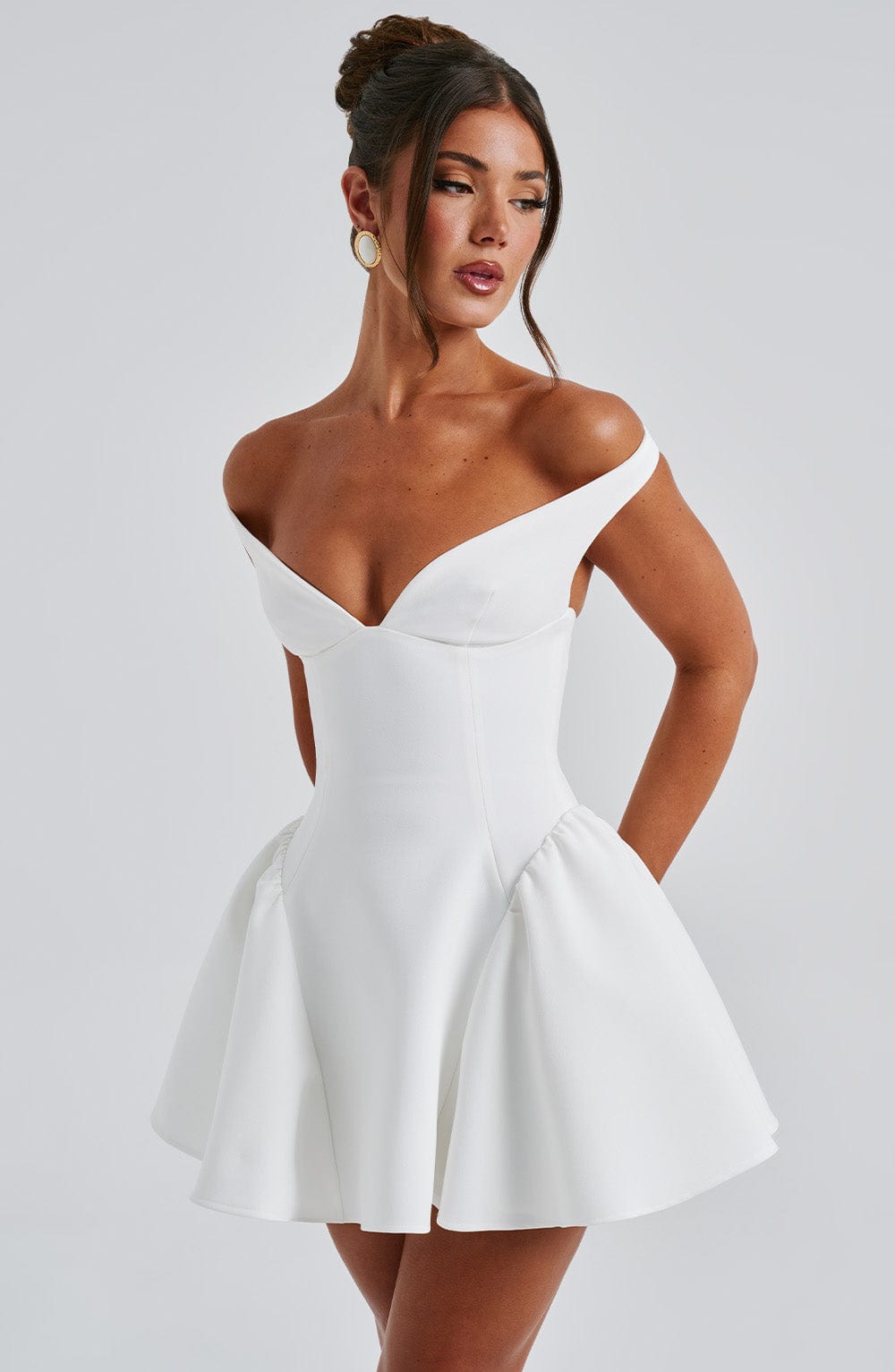 Marla Mini Dress - Ivory - Celestia Couture