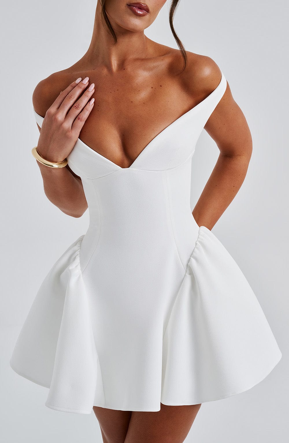 Marla Mini Dress - Ivory - Celestia Couture