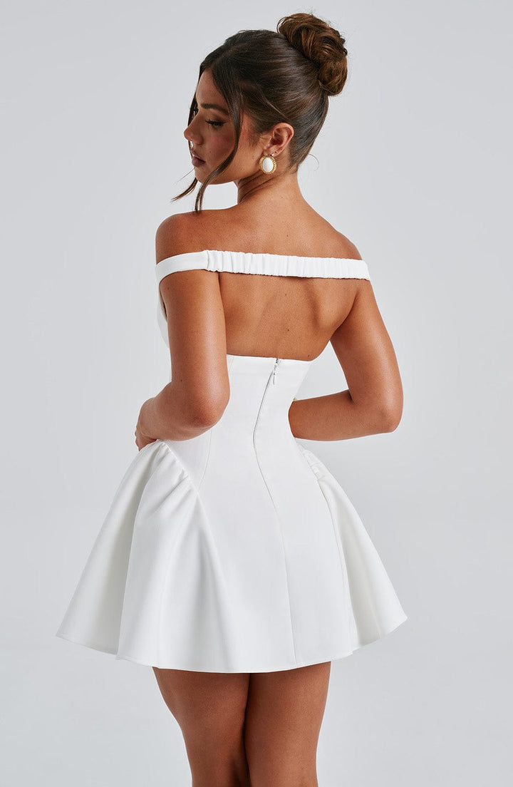 Marla Mini Dress - Ivory - Celestia Couture