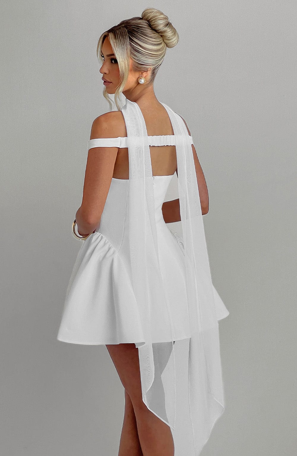 Marla Mini Dress - Ivory - Celestia Couture