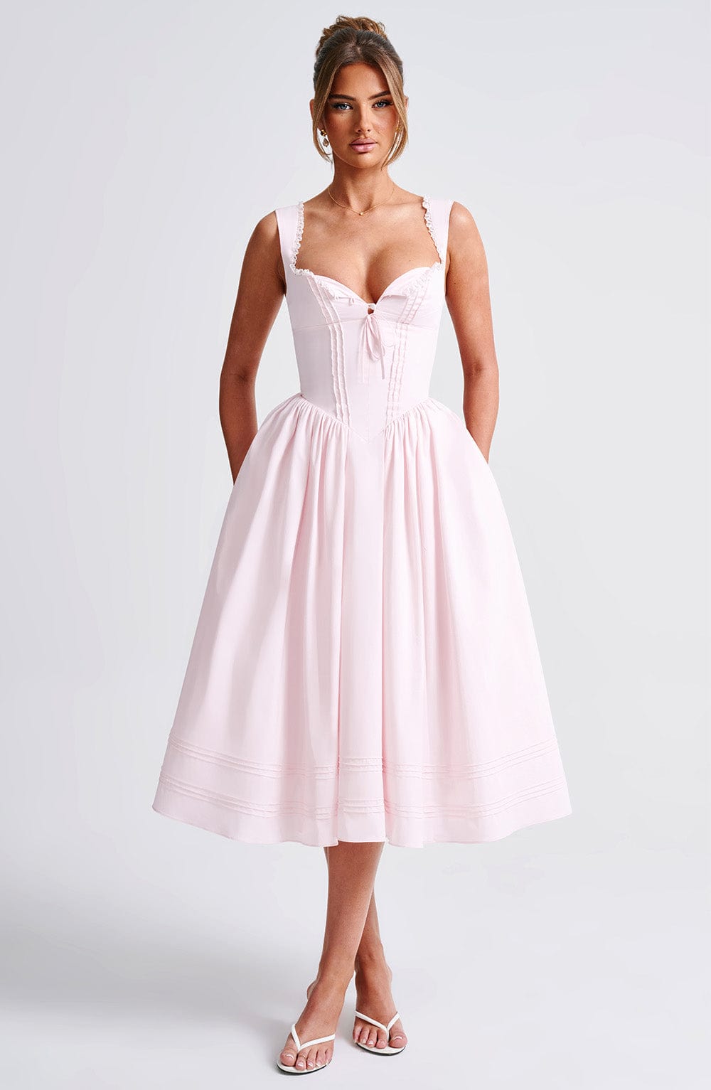 Marlena Midi Dress - Blush - Celestia Couture