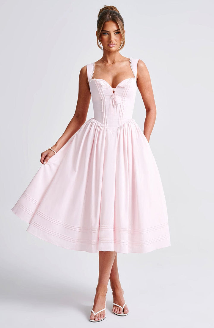 Marlena Midi Dress - Blush - Celestia Couture