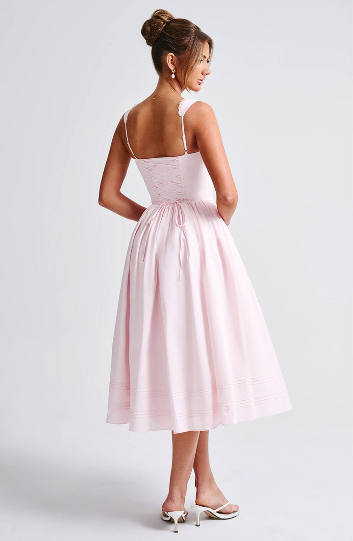 Marlena Midi Dress - Blush - Celestia Couture
