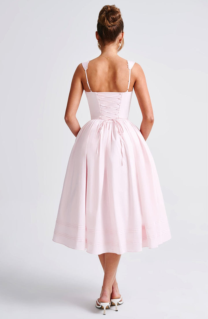 Marlena Midi Dress - Blush - Celestia Couture