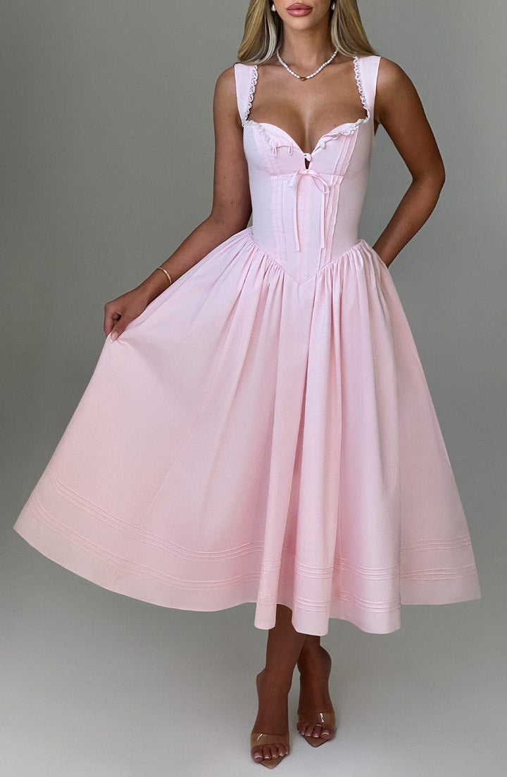 Marlena Midi Dress - Blush - Celestia Couture