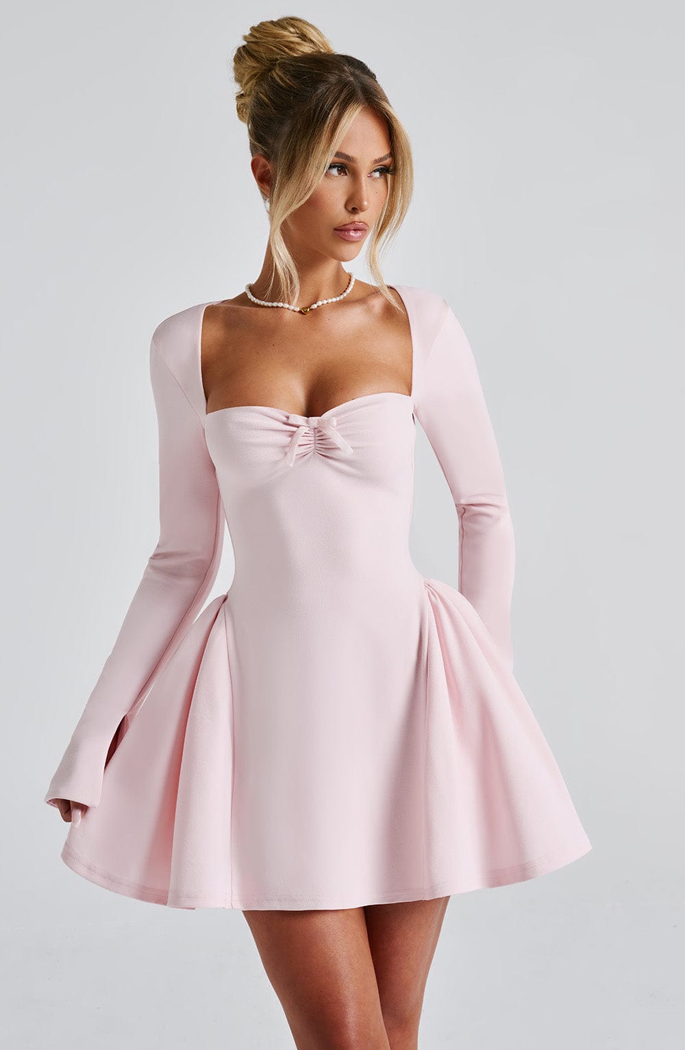 Megan Mini Dress - Blush - Celestia Couture