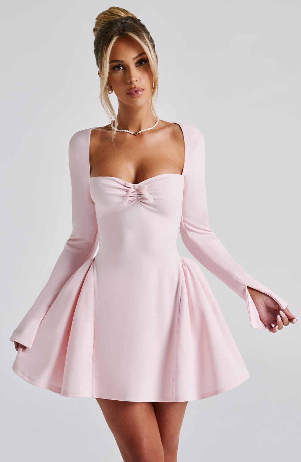 Megan Mini Dress - Blush - Celestia Couture
