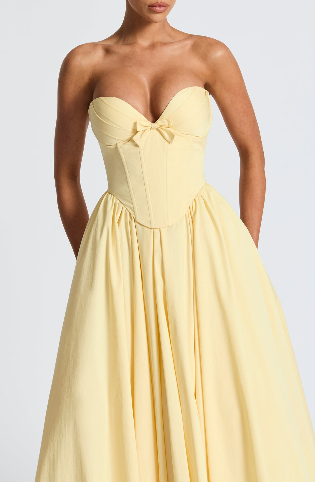 Prim Midi Dress - Lemon - Celestia Couture