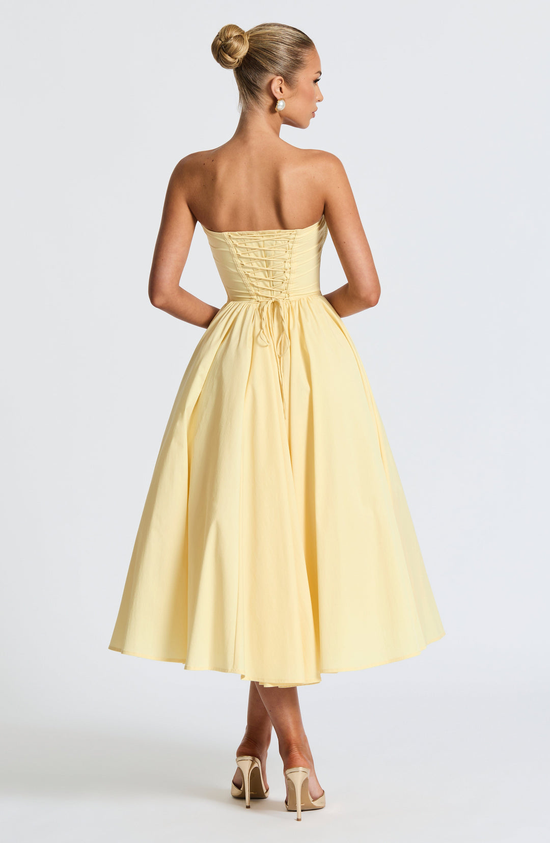 Prim Midi Dress - Lemon - Celestia Couture