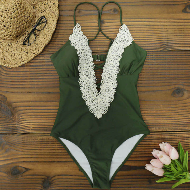One Piece Swimsuit with Lace - 5 styles and prints available