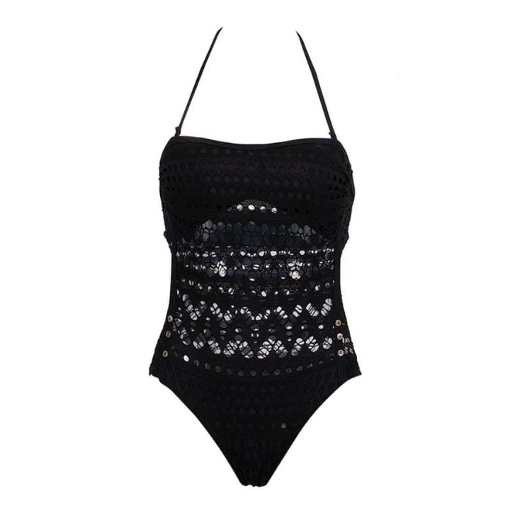 Black One Piece  Hollow Swimsuit