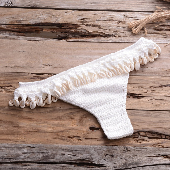 Crochet Bikini with Shell Tassel