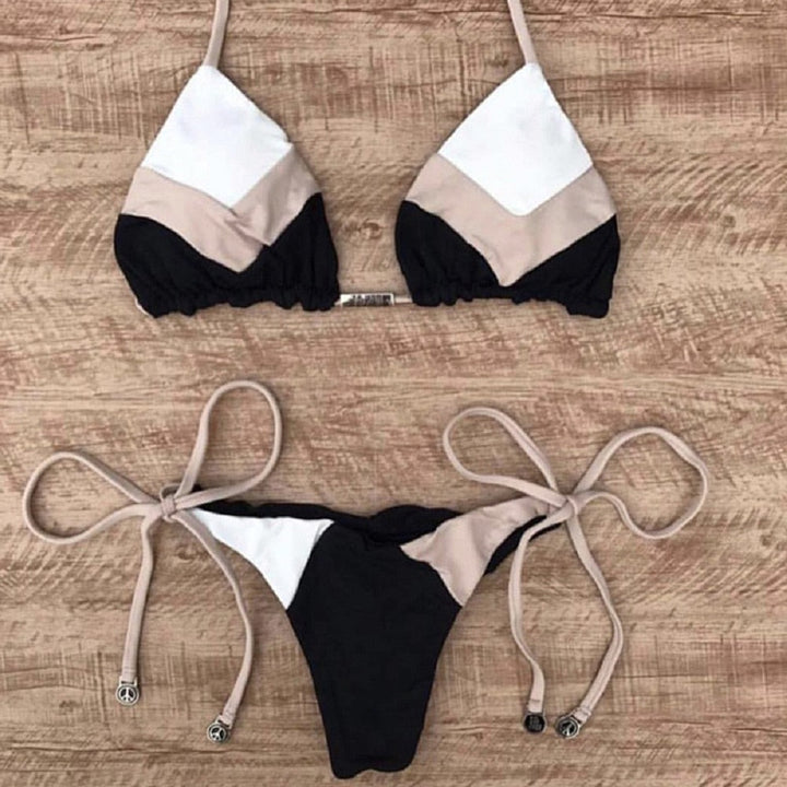 Triangle Print Bikini&