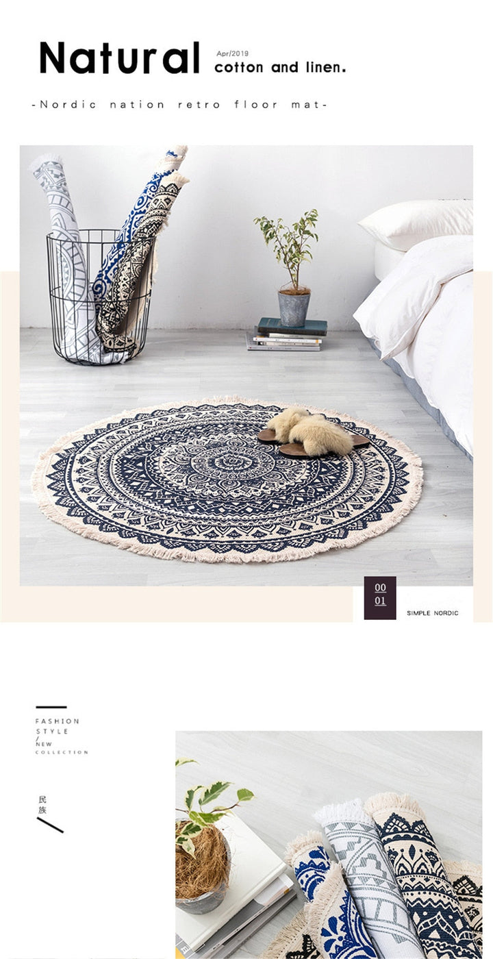 Boho Style Tassel Beach Rug