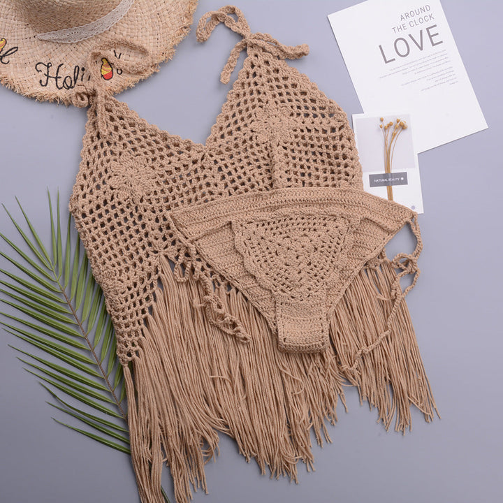 Tassel Knit Bikini Set