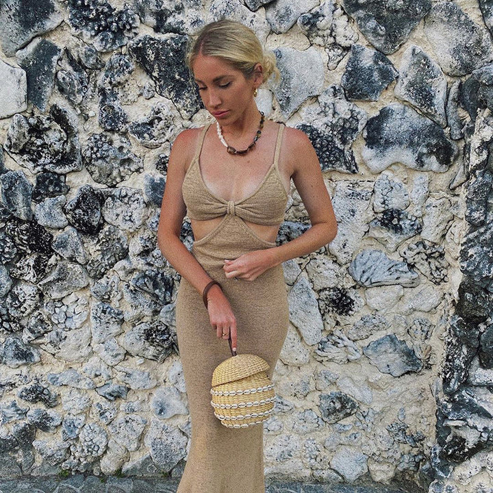 Knitted Hollow Out Maxi Dress
