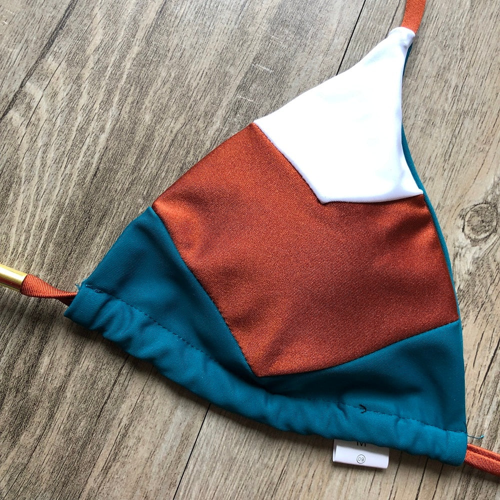 Triangle Print Bikini&