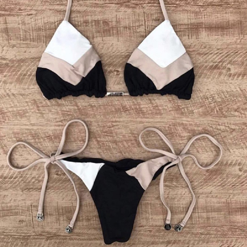 Triangle Print Bikini&
