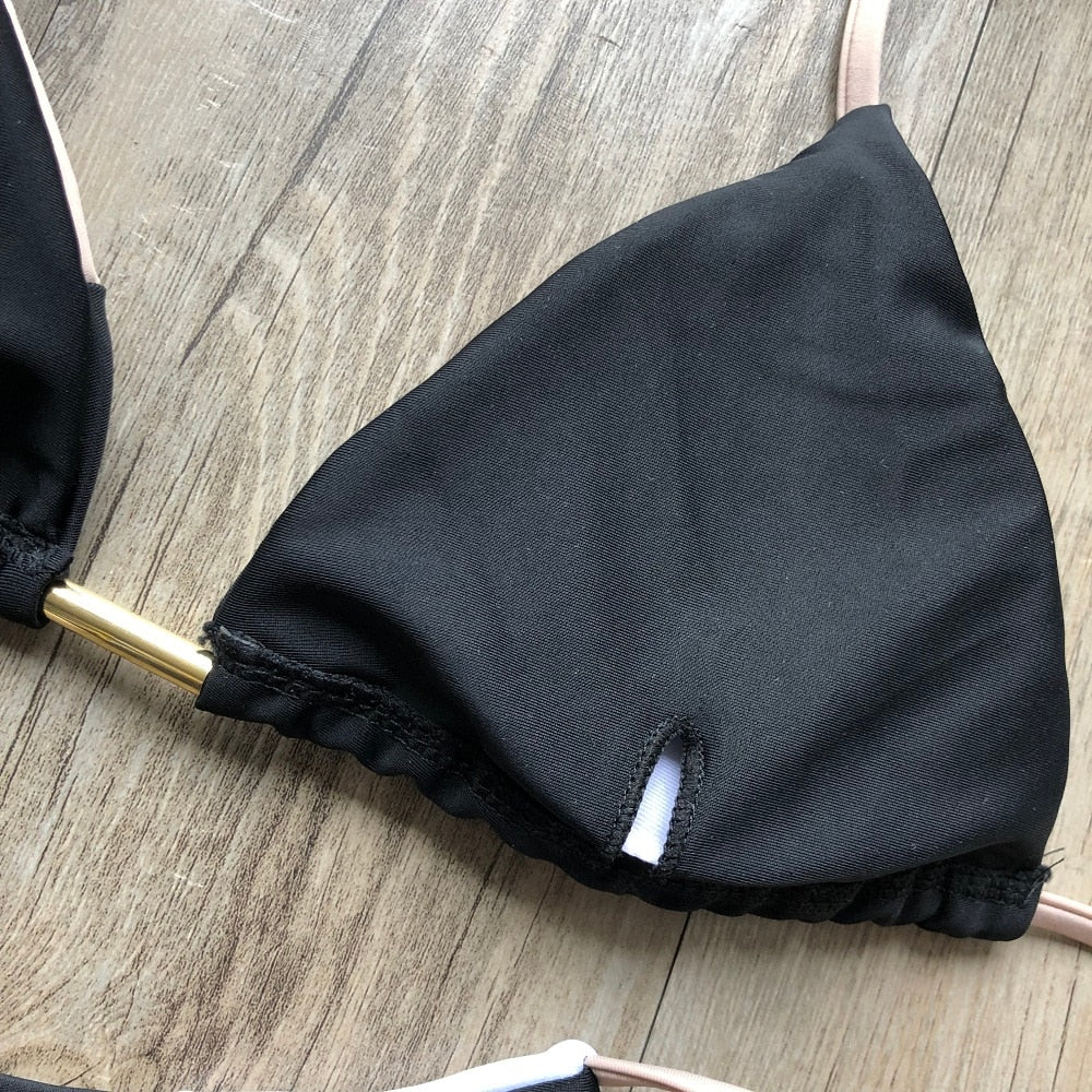 Triangle Print Bikini&
