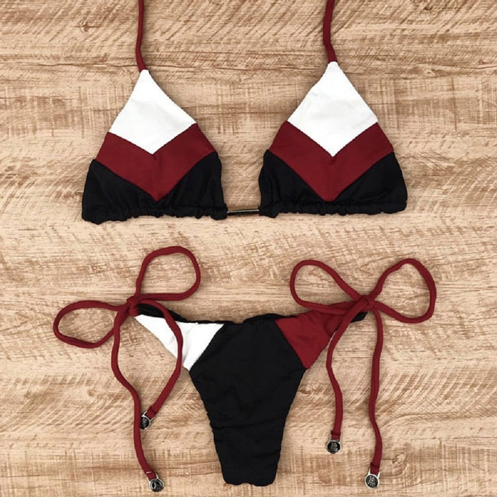 Triangle Print Bikini&