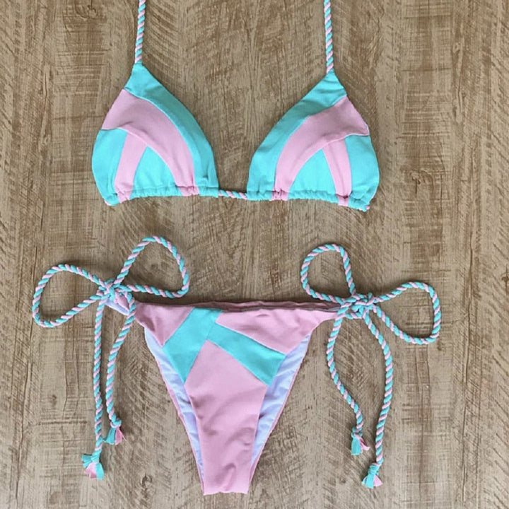 Triangle Print Bikini&