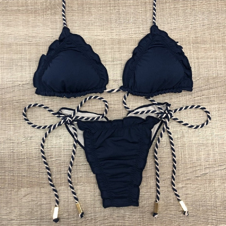 Triangle Print Bikini&