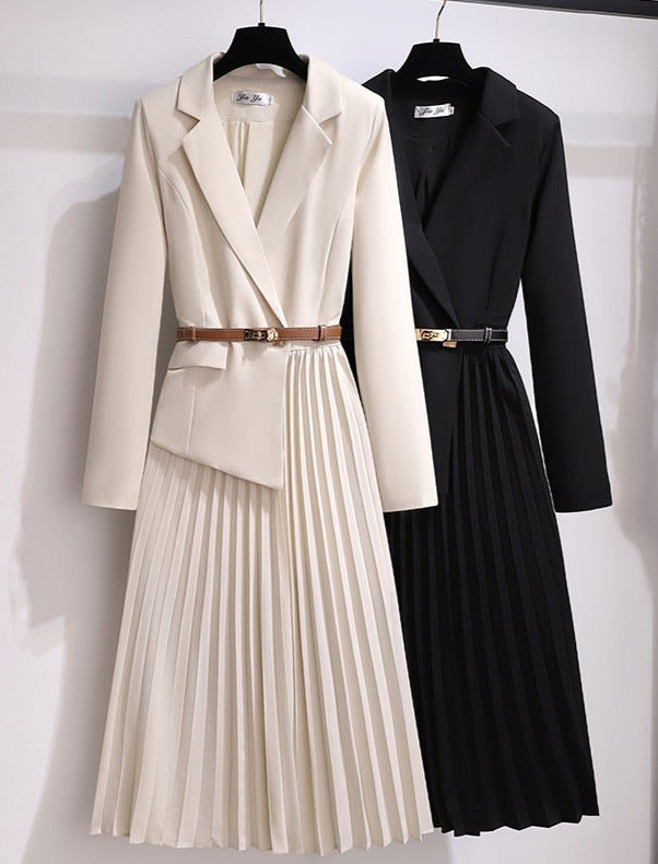 TARRA BLAZER PLEATED DRESS - Celestia Couture
