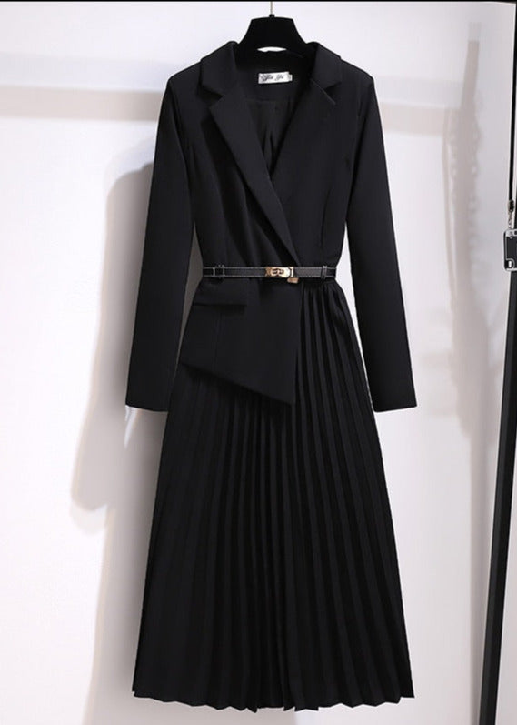 TARRA BLAZER PLEATED DRESS - Celestia Couture