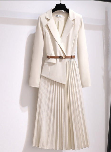 TARRA BLAZER PLEATED DRESS - Celestia Couture