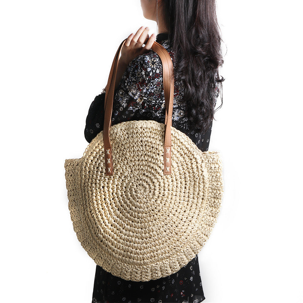 Borsa da spiaggia in paglia di rattan