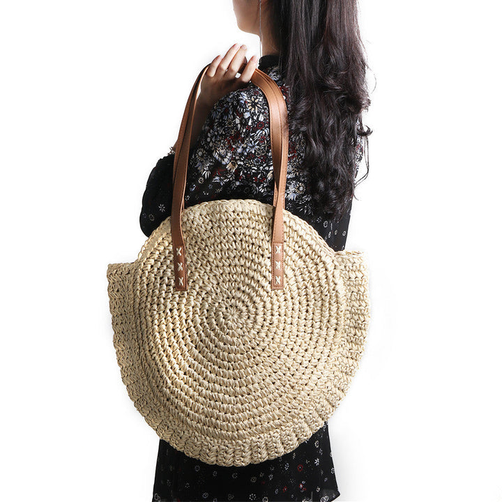 Borsa da spiaggia in paglia di rattan