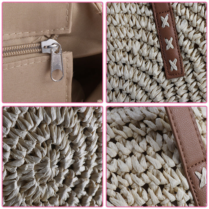 Borsa da spiaggia in paglia di rattan