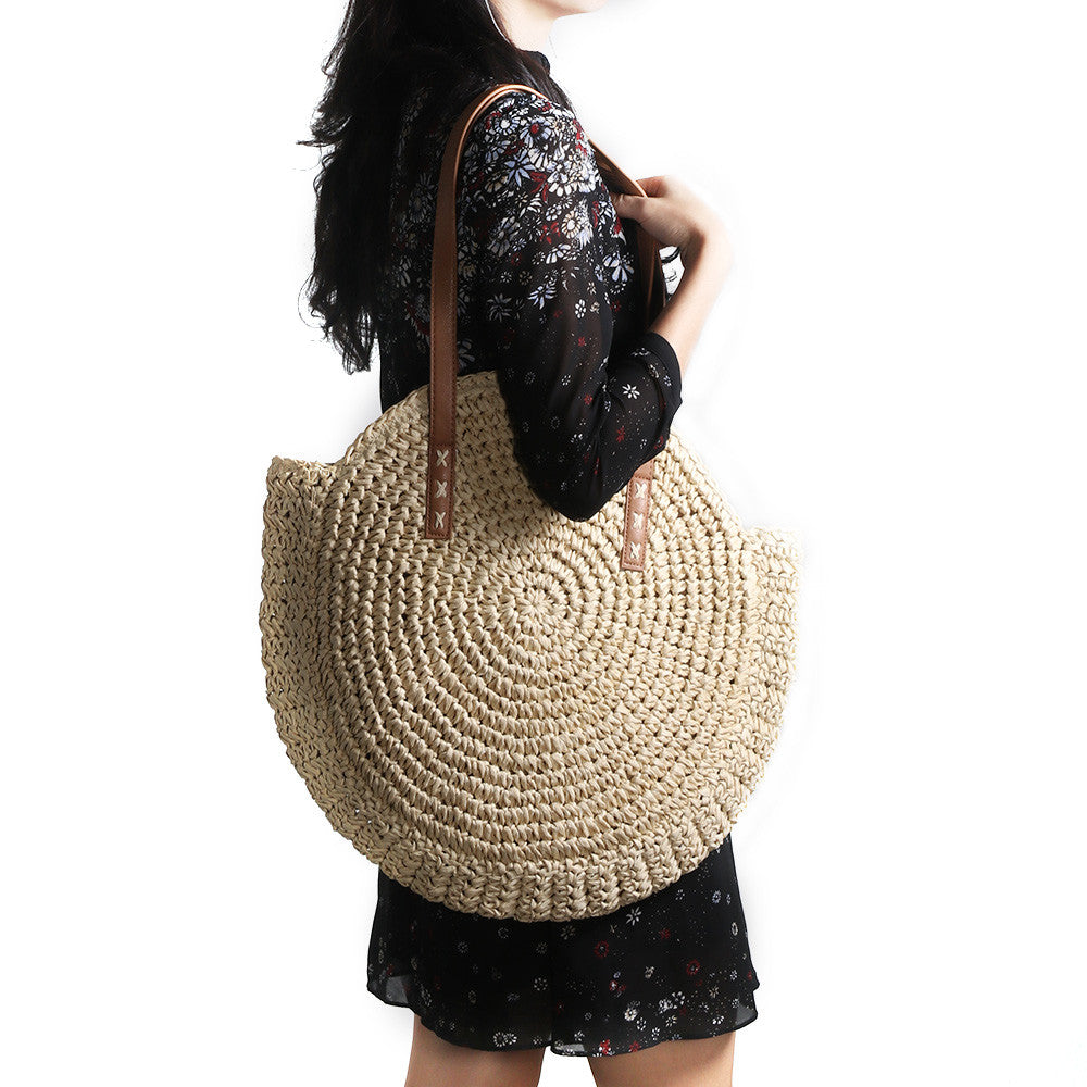 Borsa da spiaggia in paglia di rattan