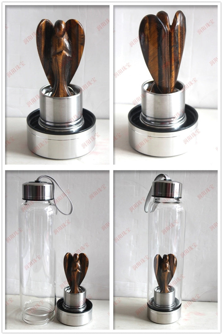 Natural Angel Crystal Water Bottles - Hand Carved